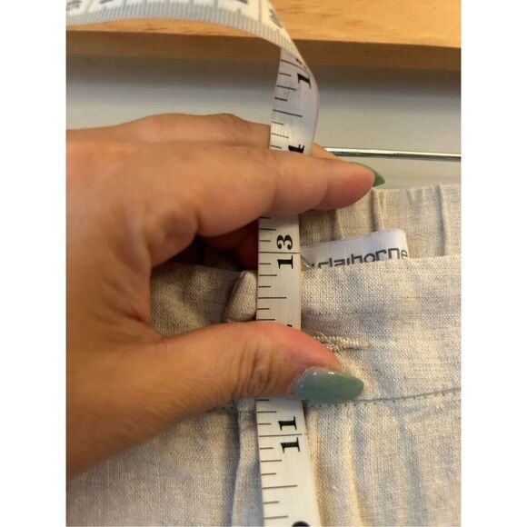 Liz Claiborne Linen Wide-leg Pants sz 2X Neutral minimalist nautical Beachy - Picture 5 of 9